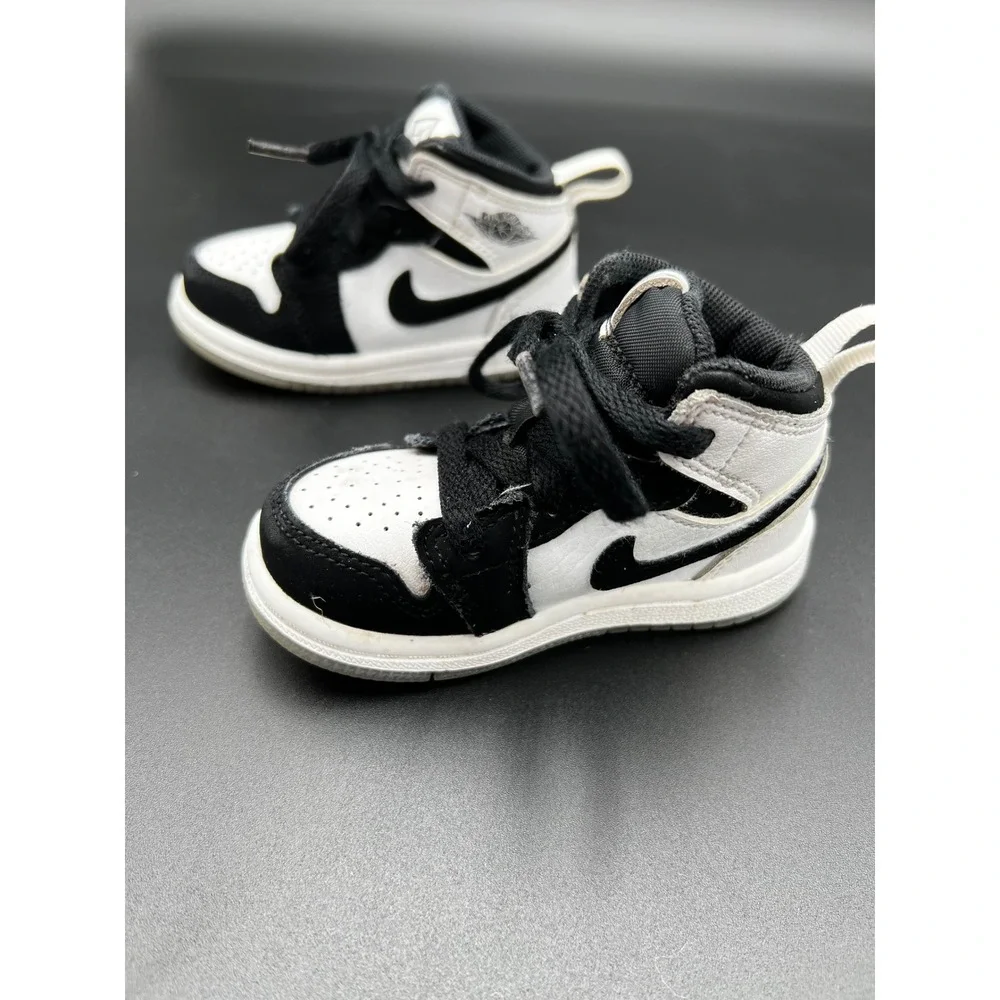 Jordan 1 Mid Toddler Sneakers Black White Panda AR6352-100 Size 4C